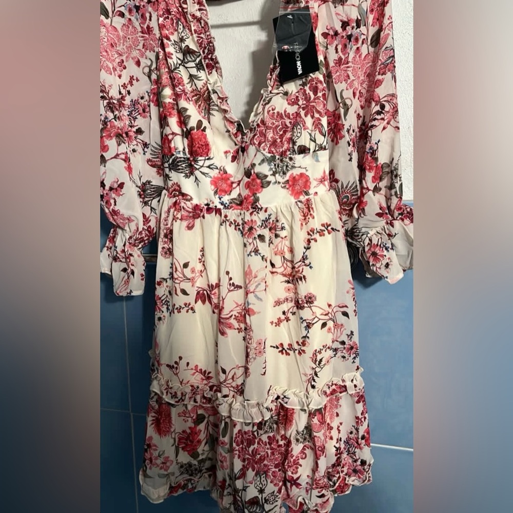 Fashion Nova Floral Pink and White Dress - Picture 6 of 7